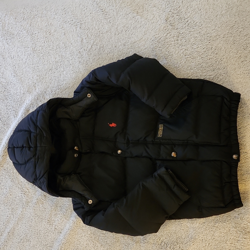 Polo by Ralph Lauren Black Puffer Jacket with Red Logo